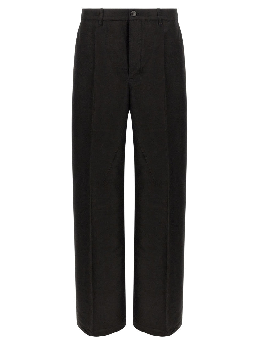 Black Loose Flat Front Pants 1