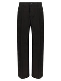 Black Loose Flat Front Pants 1