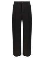 Black Loose Flat Front Pants 1
