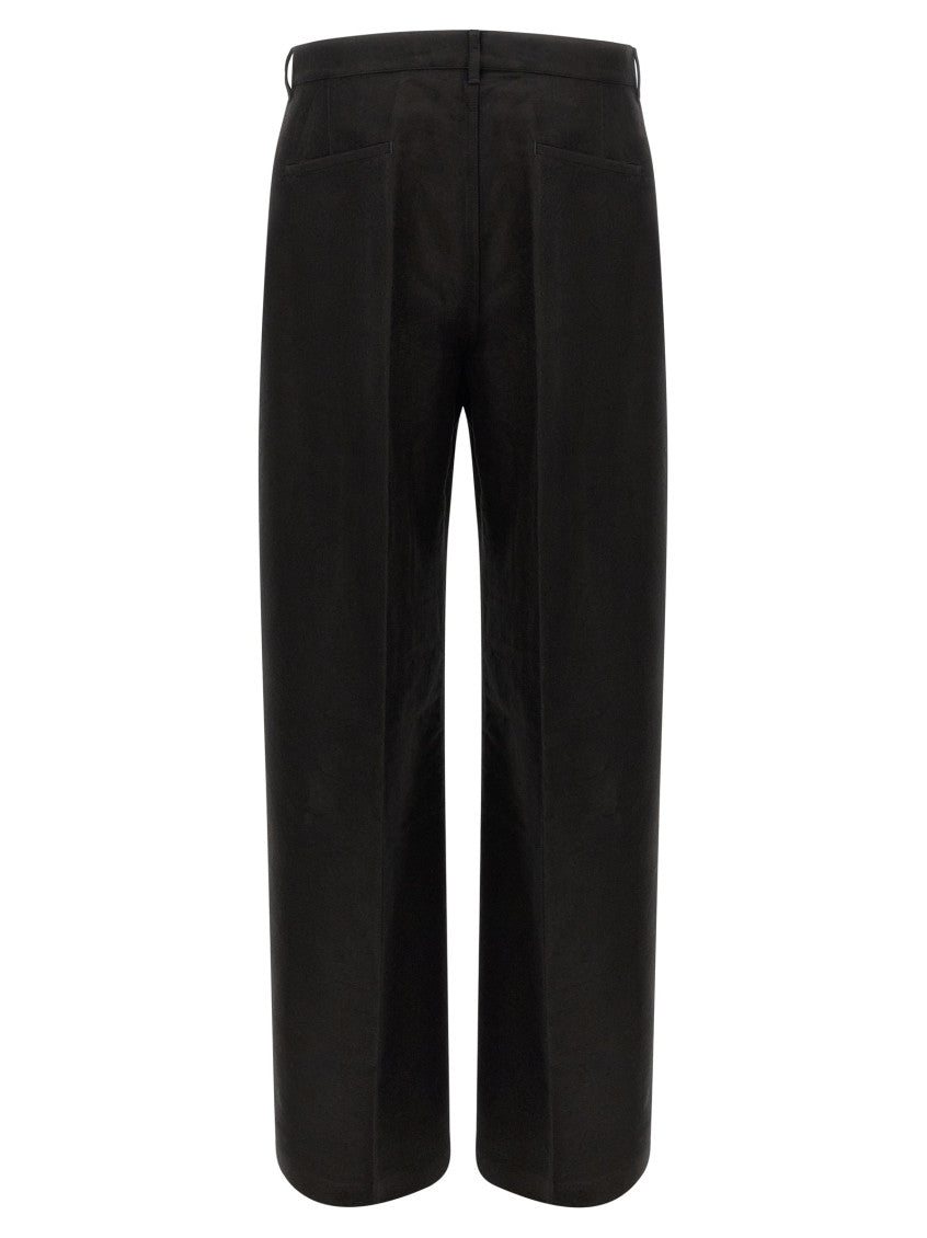 Black Loose Flat Front Pants 2