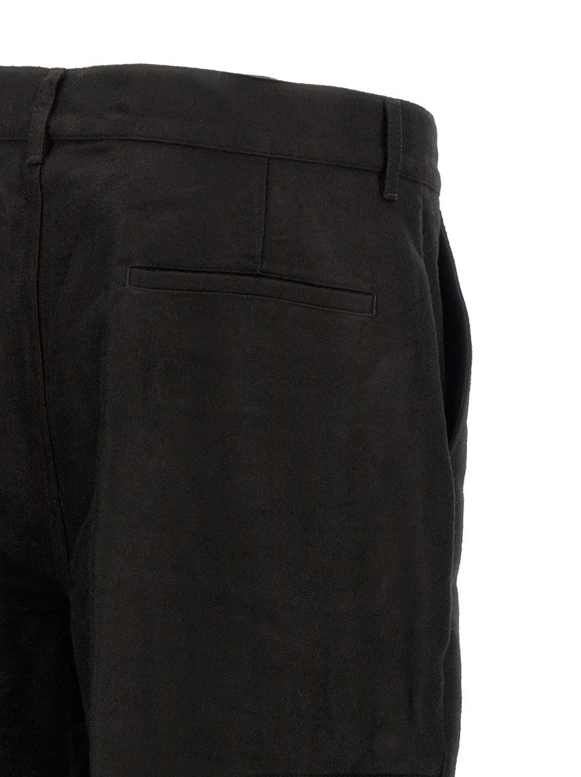 Black Loose Flat Front Pants 4