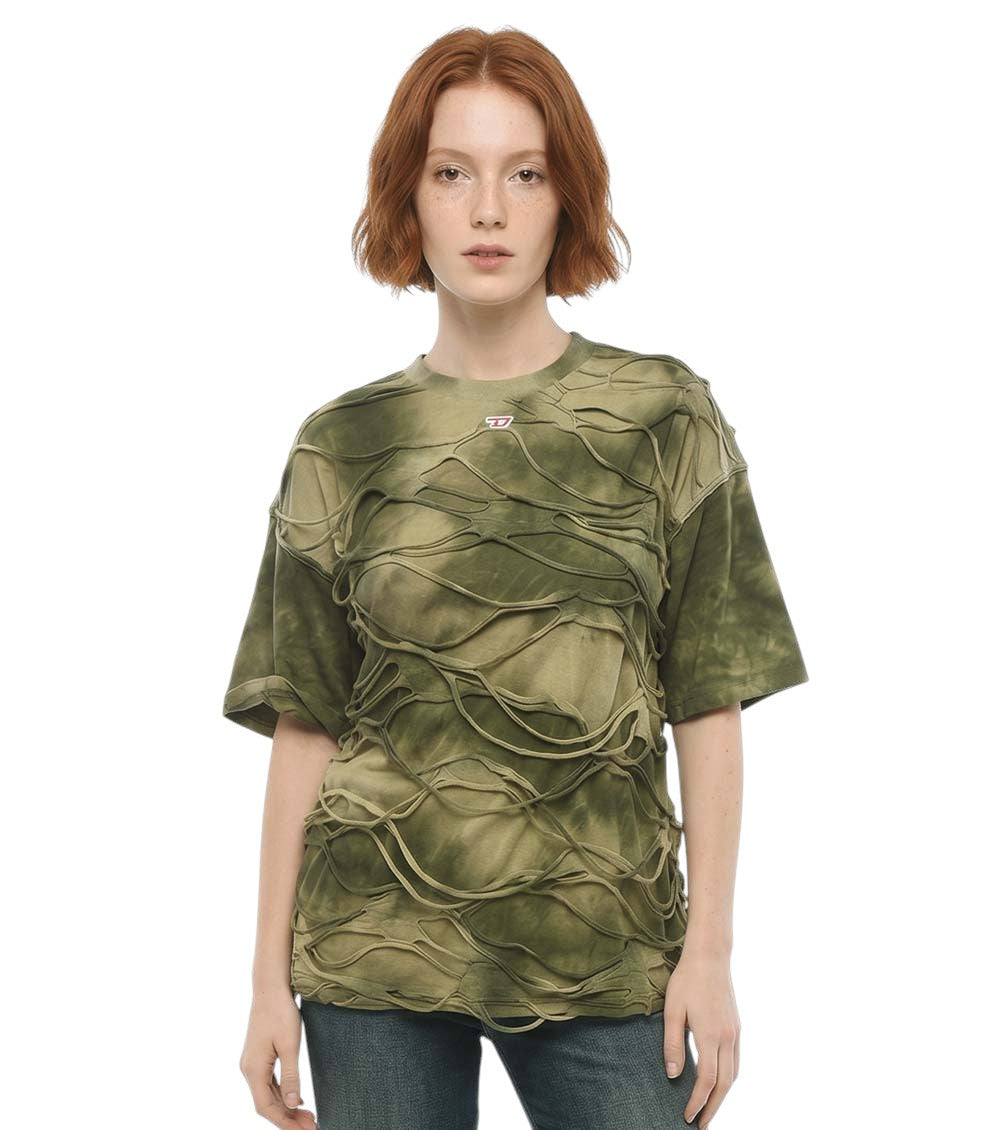 Green Tie-Dye Crew Neck T-Shirt 1