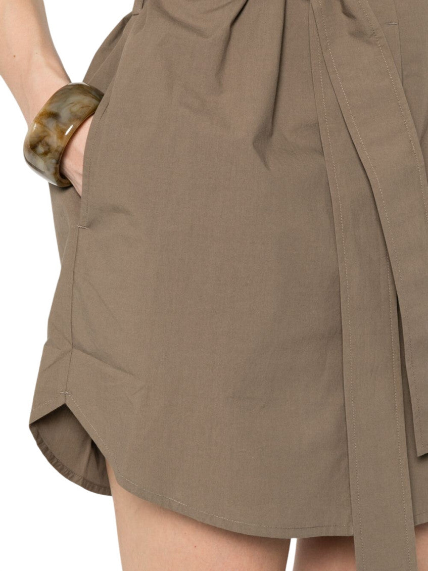 Brown Shirt Collar Mini Dress 4