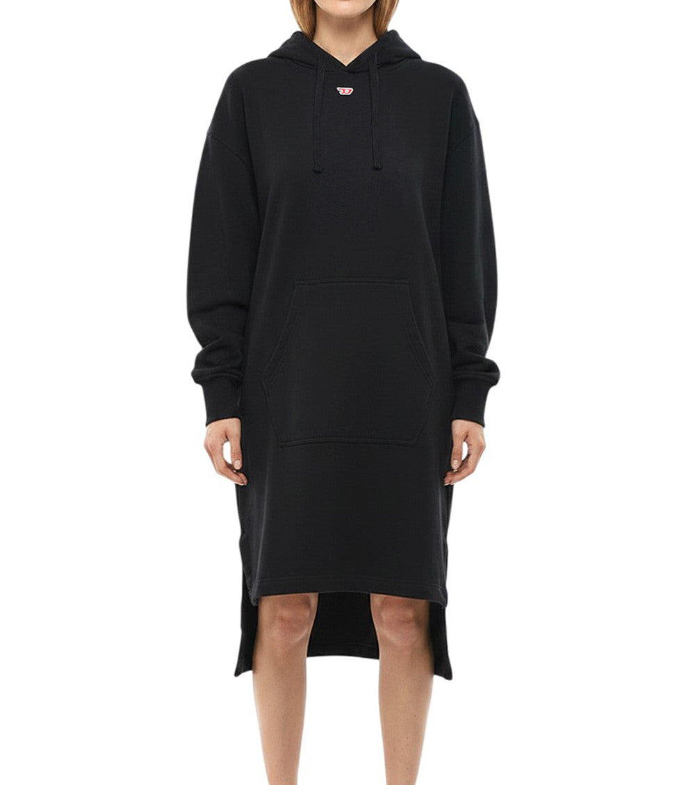 Black Logo Hood Midi Dress 1