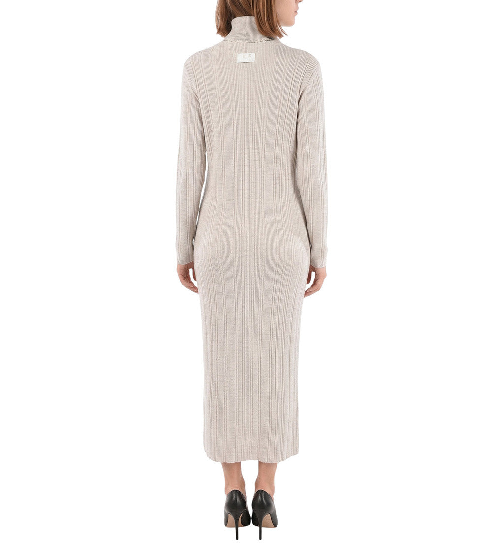 Grey Textured Turtle Neck Maxi Dress 2