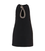 Black Embellished Round Neck Mini Dress 1