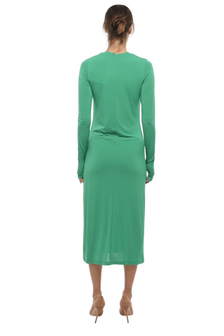 Green Crew Neck Midi Dress 2