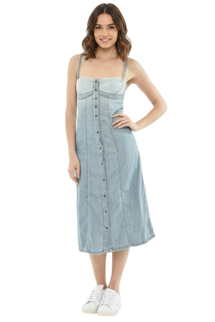 Blue Sweet Heart Neck Midi Dress 1