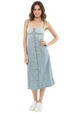 Blue Sweet Heart Neck Midi Dress 1