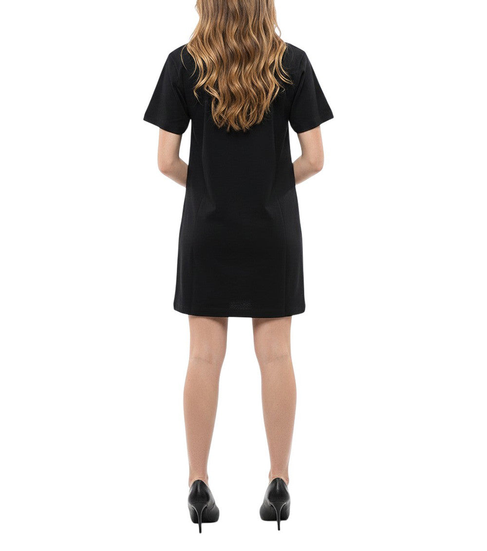 Black Logo Crew Neck Mini Dress 2