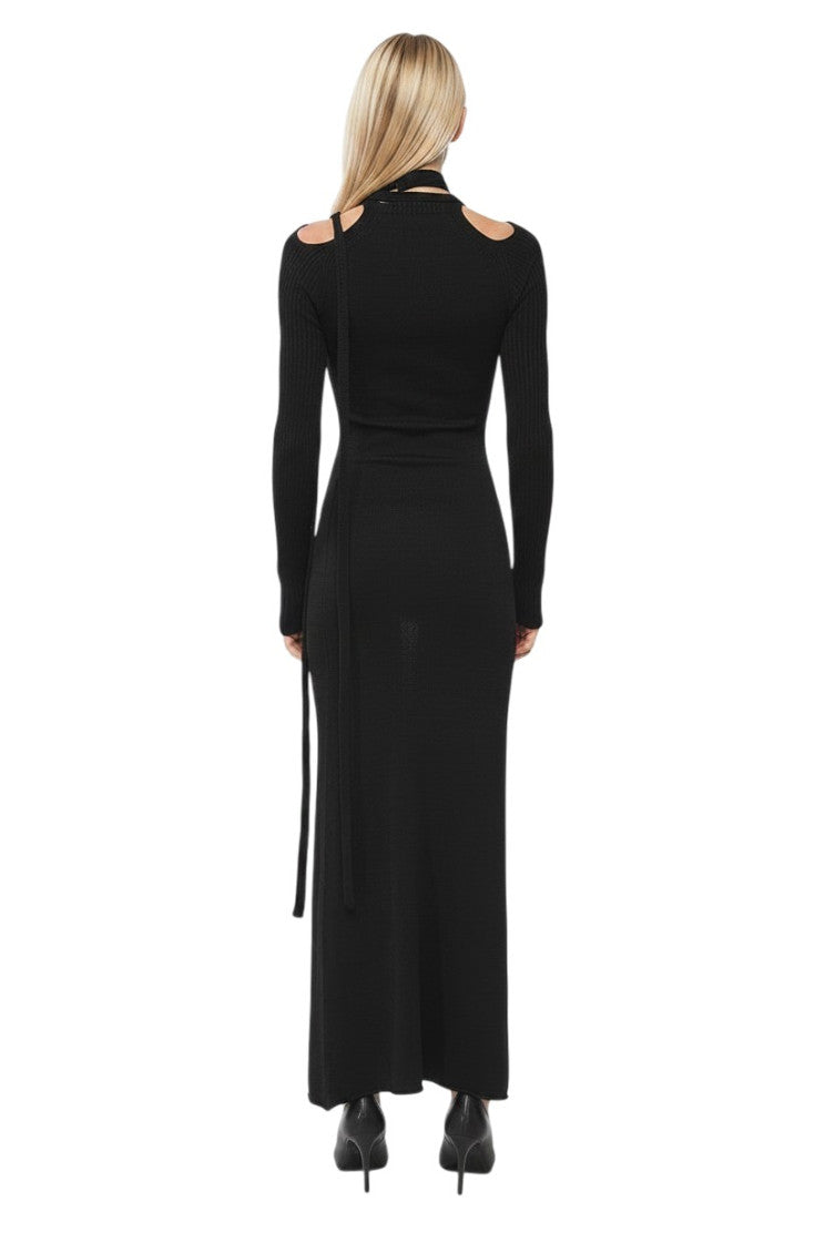 Black Halter Neck Maxi Dress 2