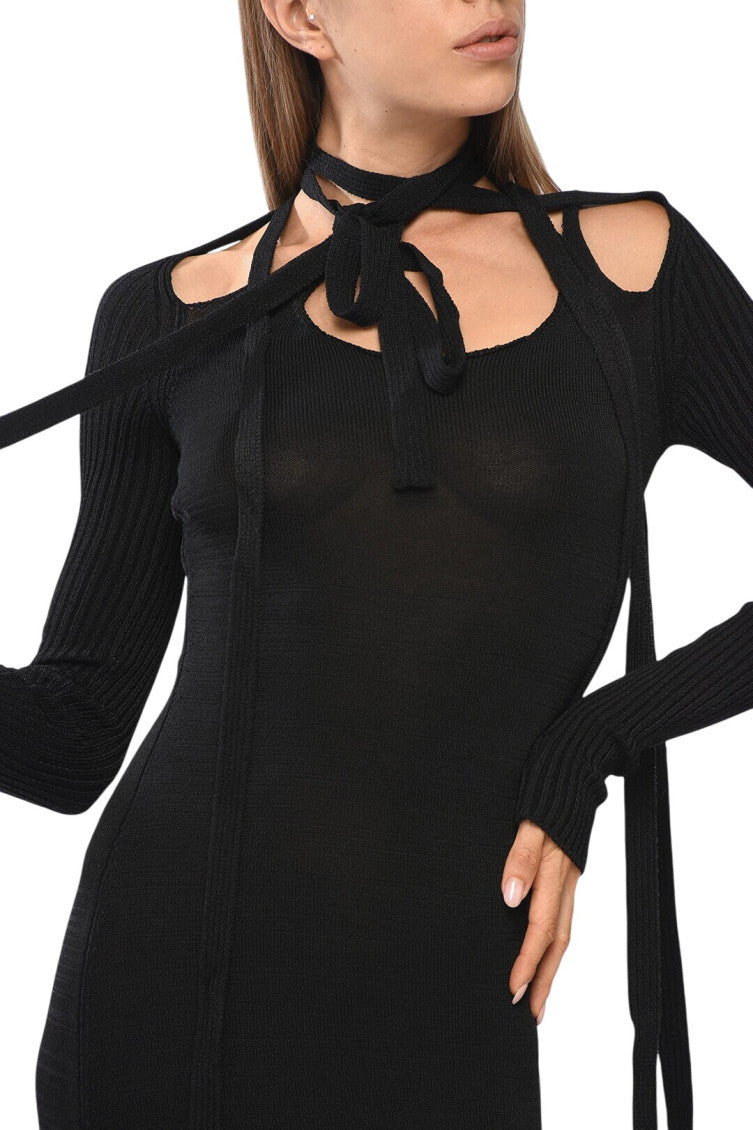 Black Halter Neck Maxi Dress 3