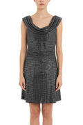 Grey Embellished Cowl Neck Mini Dress 1