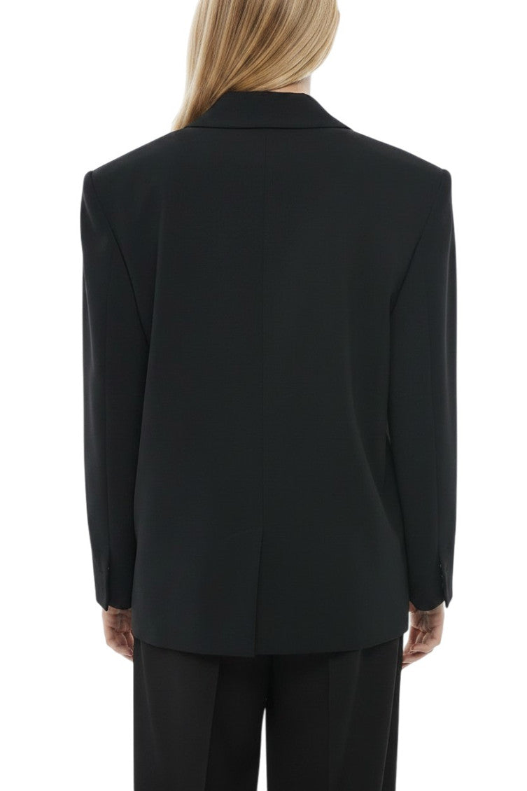 Black Notched Lapel Blazer 2