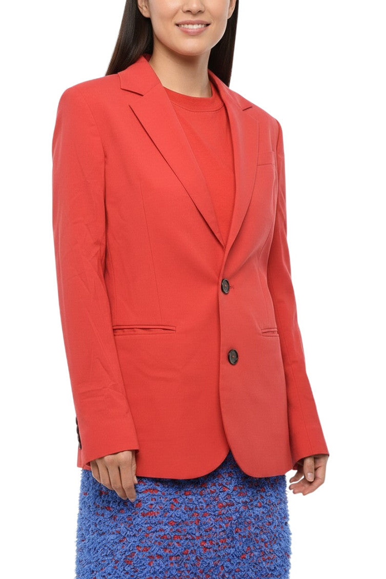 Red Notched Lapel Blazer 1