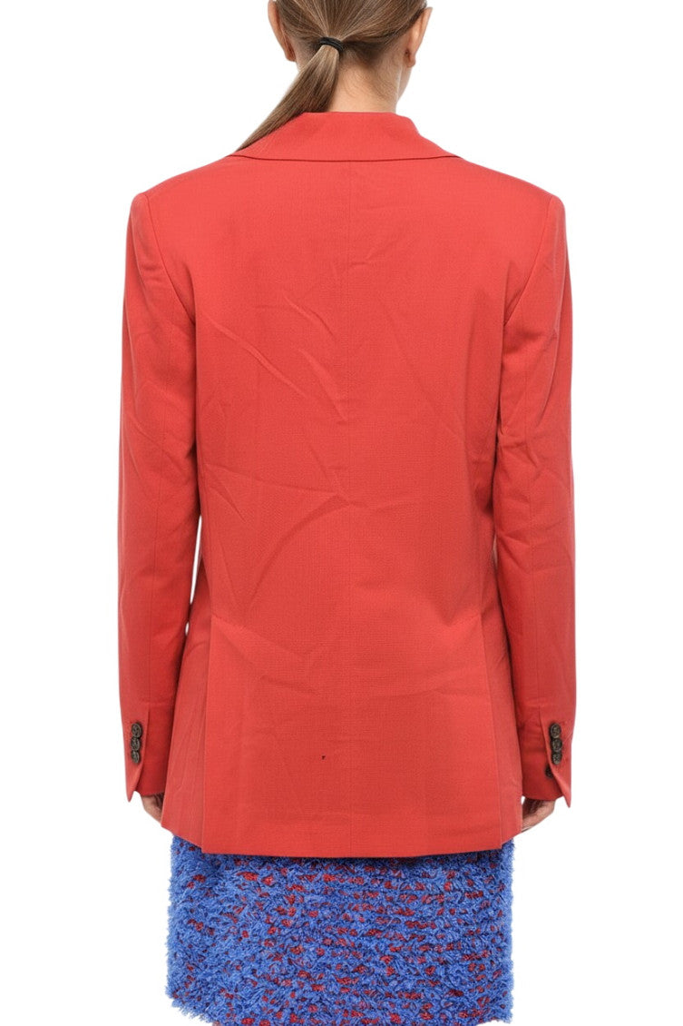 Red Notched Lapel Blazer 2