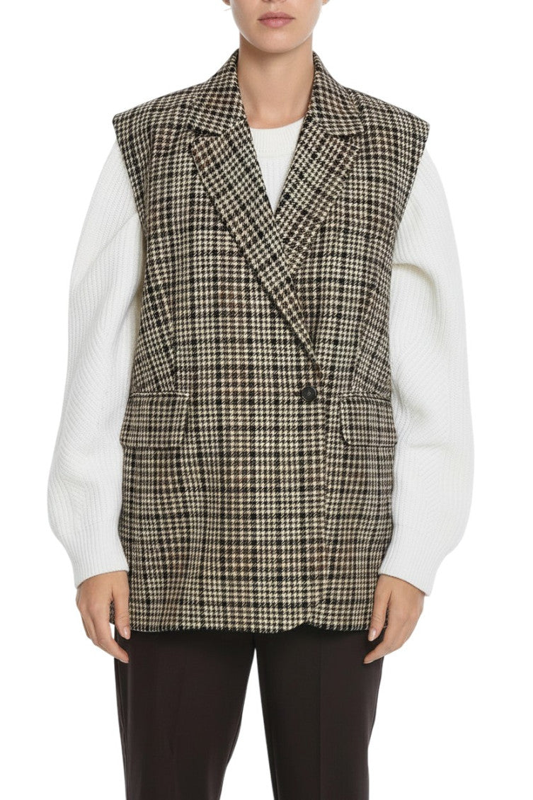 Multicolor Checks Notched Lapel Blazer 1
