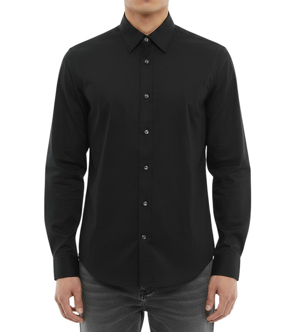 Black Slim Solid Shirt 1