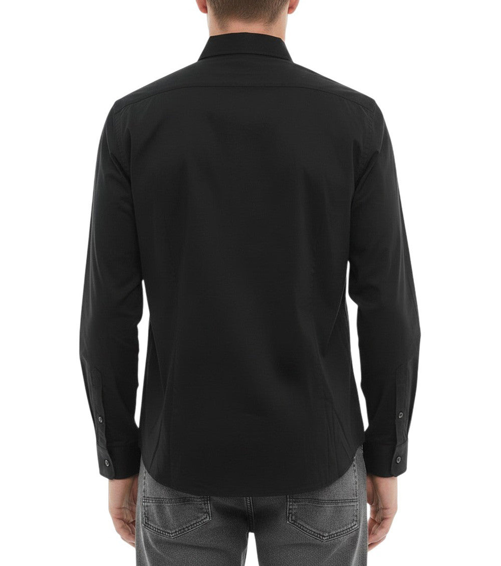 Black Slim Solid Shirt 2