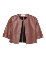 Brown Round Neck Jacket 1