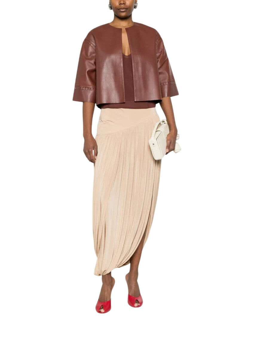 Brown Round Neck Jacket 2