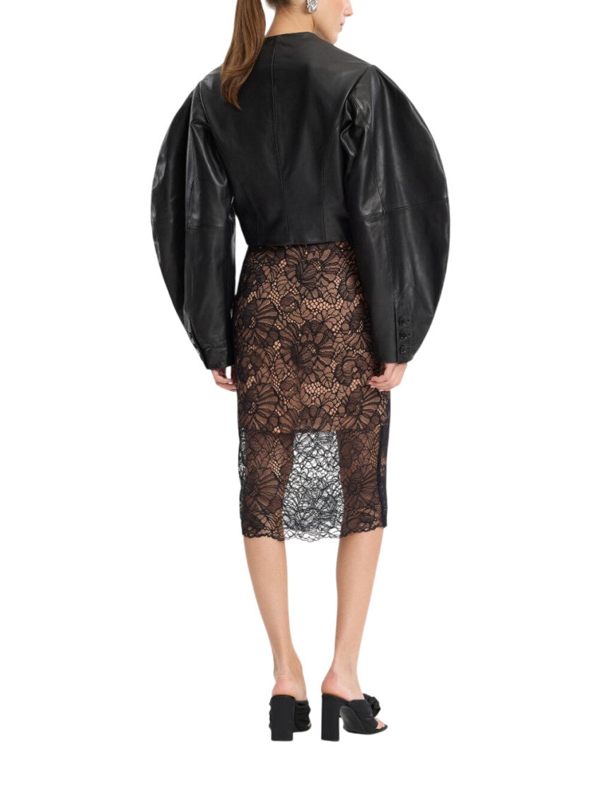 Black Solid V Neck Jacket 3