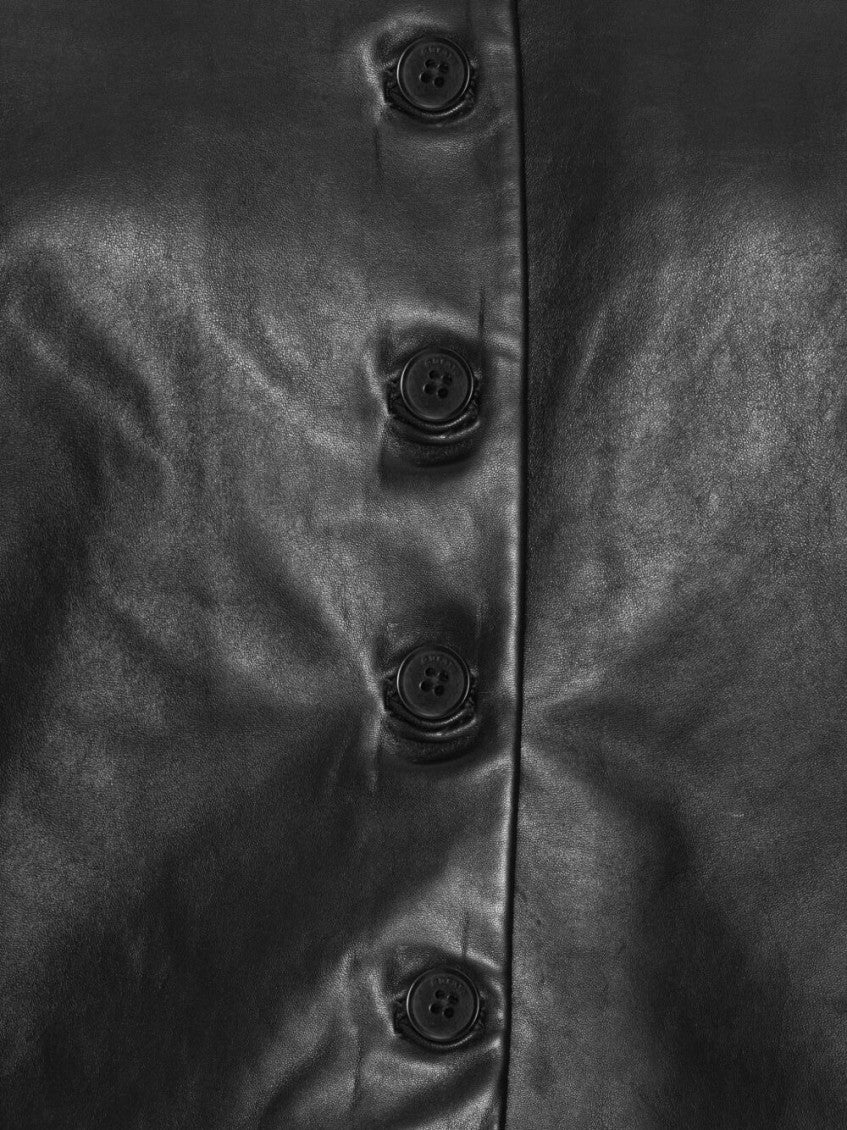 Black Solid V Neck Jacket 4