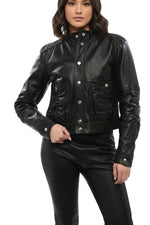 Black Solid Band Collar Jacket 1