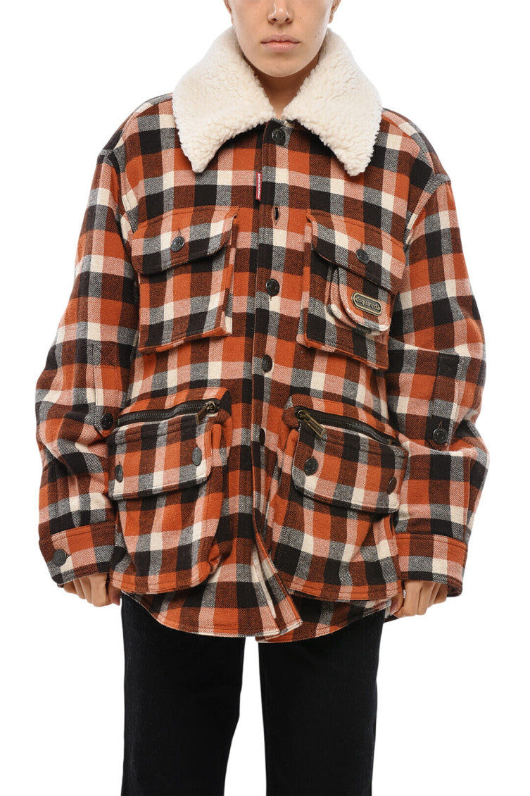 Multicolor Checks Shirt Collar Jacket 1