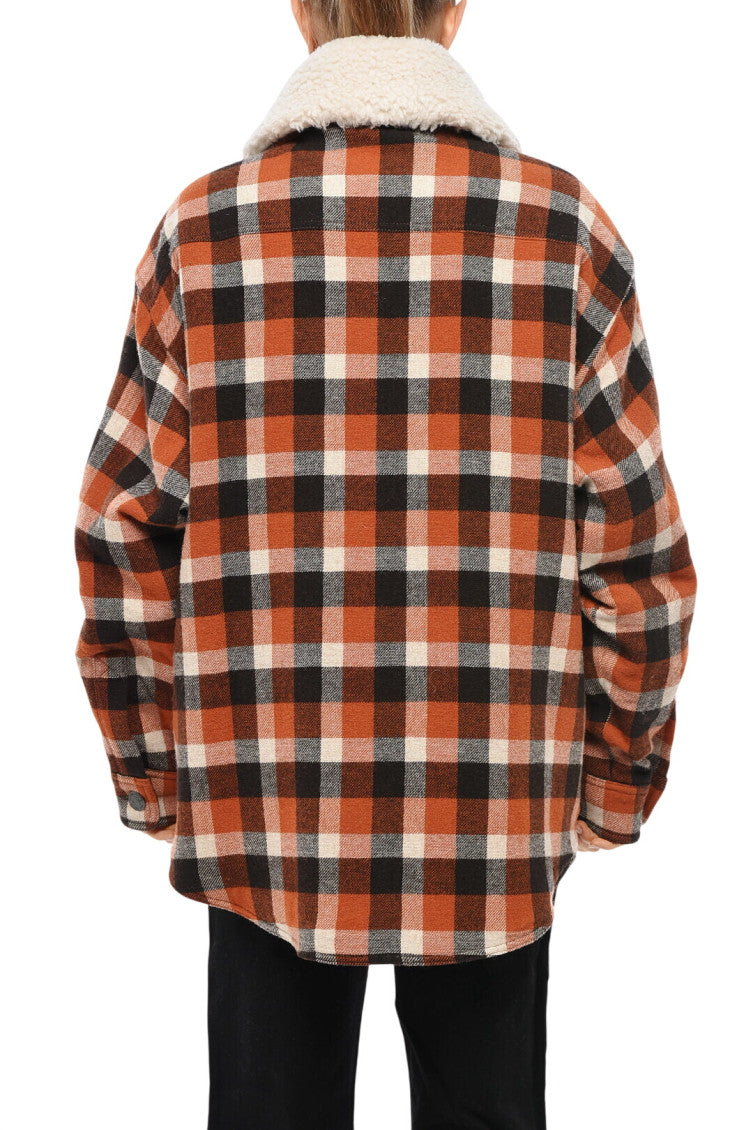 Multicolor Checks Shirt Collar Jacket 2