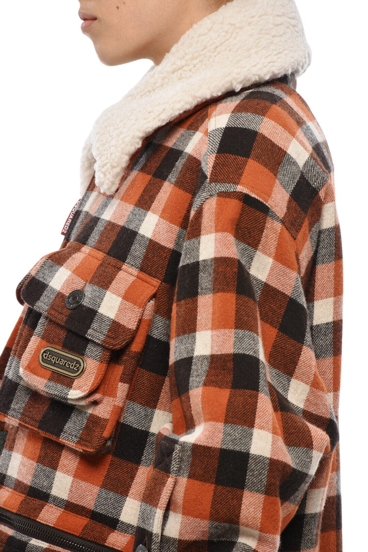 Multicolor Checks Shirt Collar Jacket 3