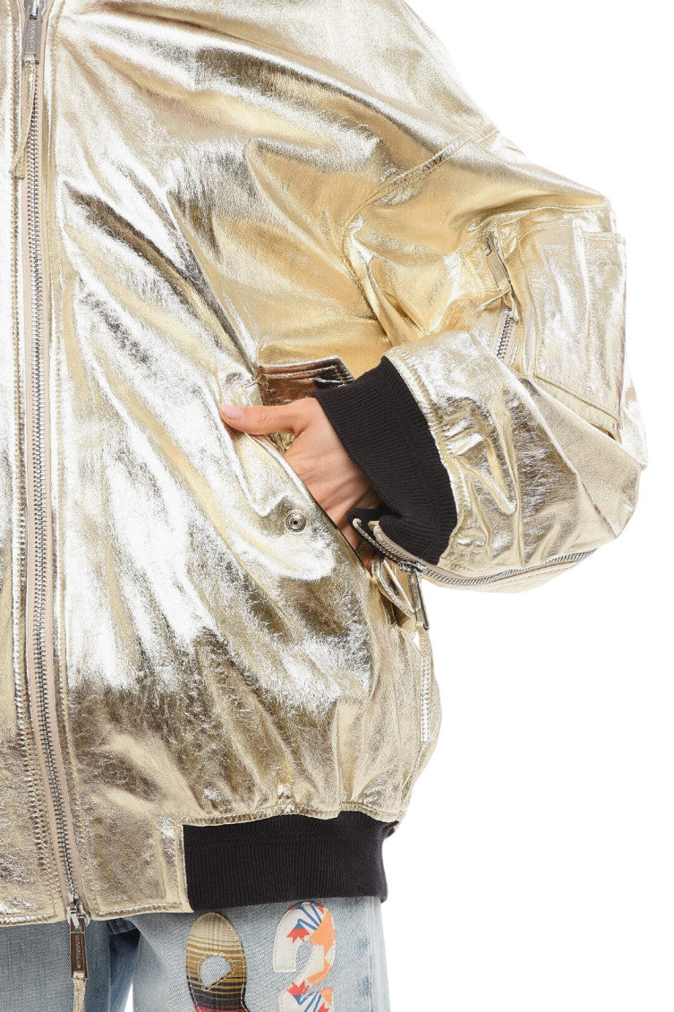 Gold Metallic Oversized Jacket 3