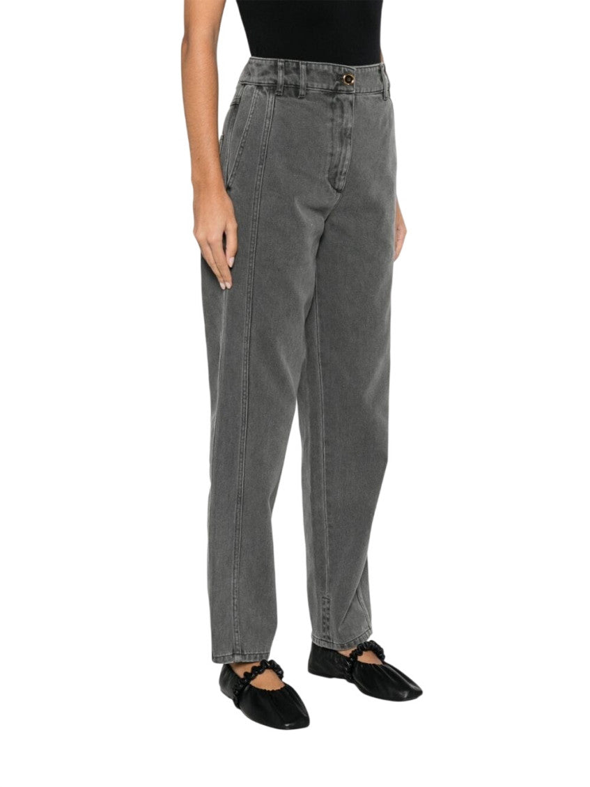 Grey Straight Mid Rise Jeans 3