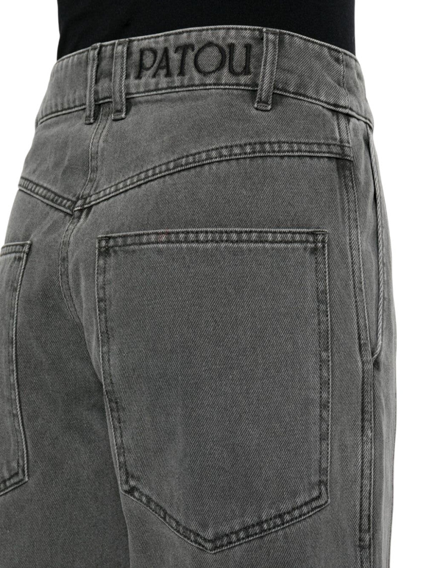 Grey Straight Mid Rise Jeans 4