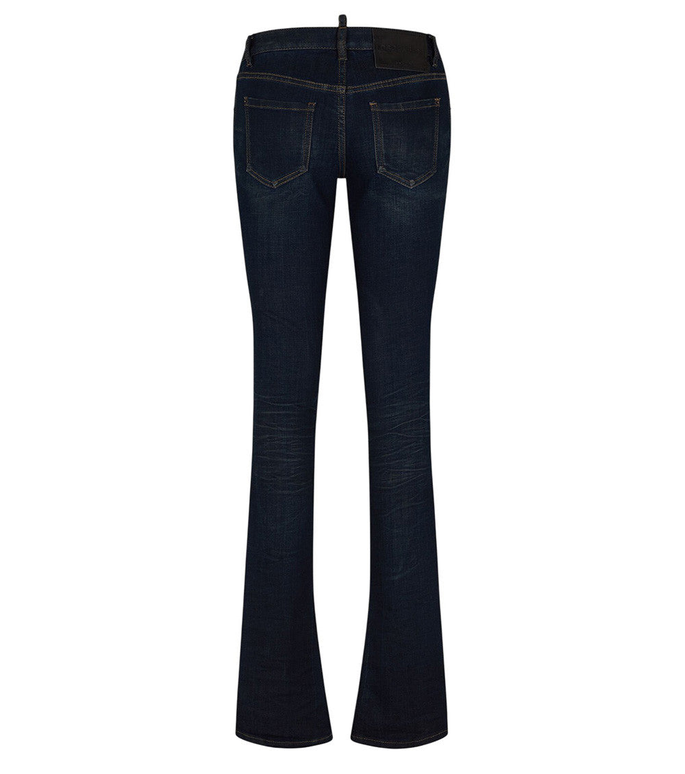 Blue Slim Mid Rise Jeans 2