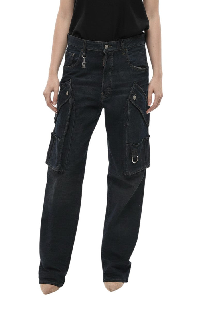 Black Relaxed Mid Rise Jeans 1