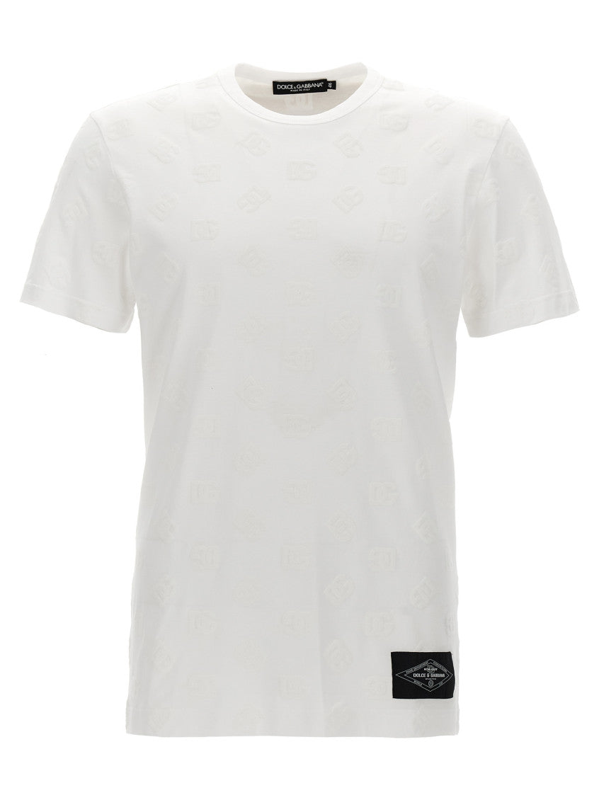 White Flocked logo T-shirt 1