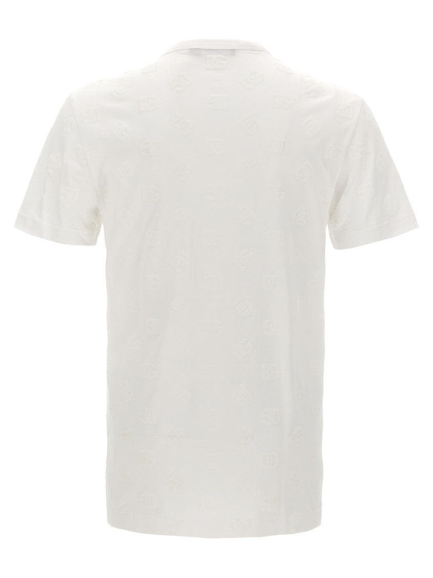 White Flocked logo T-shirt 2