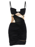 Black 'Drapped Mini Dress' dress 1