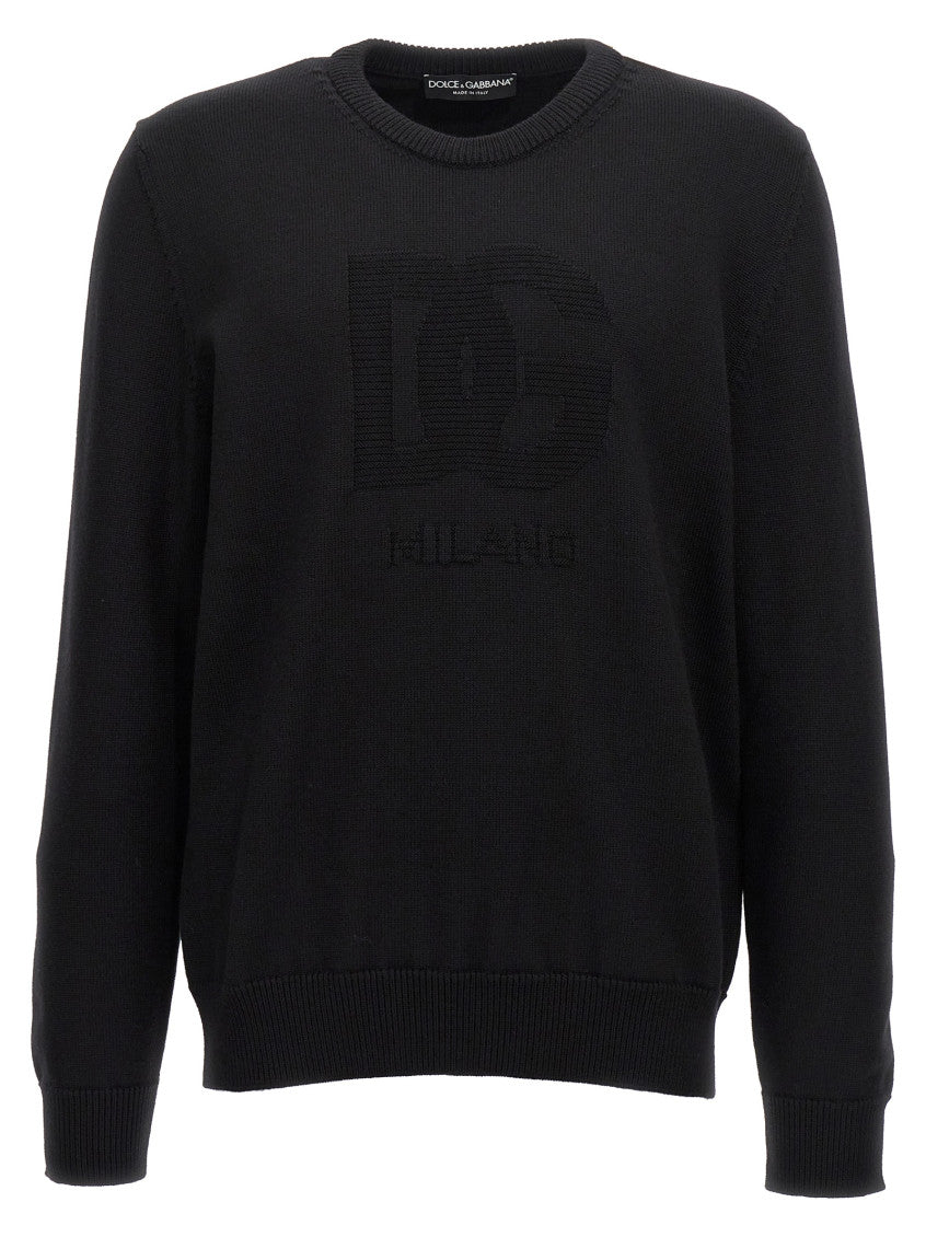 Black 'DG' intarsia sweater 1