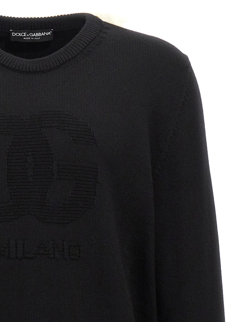 Black 'DG' intarsia sweater 3