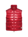 Red Quilted Mock Collar Jacket 1