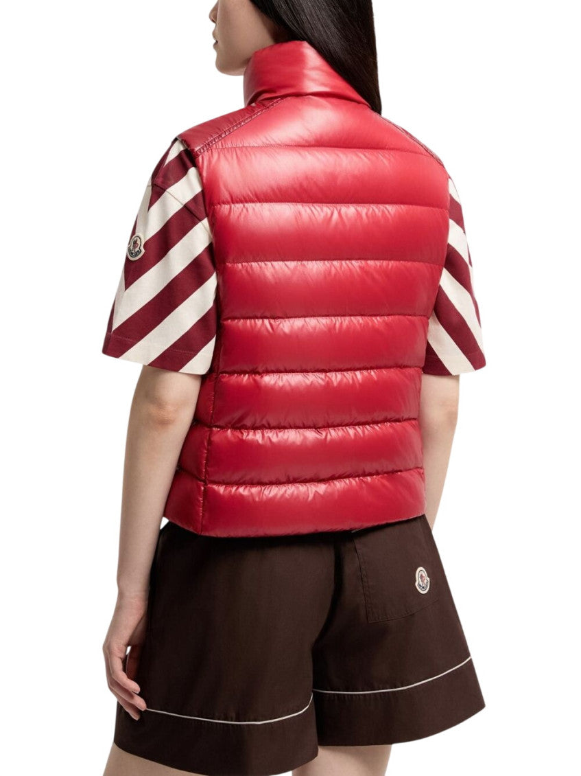 Red Quilted Mock Collar Jacket 2