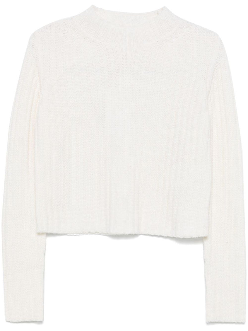 White Solid Round Neck Sweatshirt 1