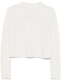 White Solid Round Neck Sweatshirt 1