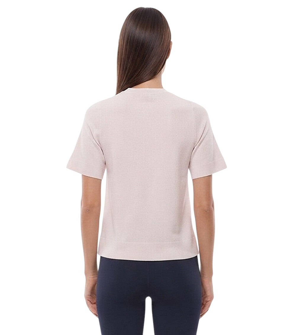 Pink Solid Crew Neck T-Shirt 2