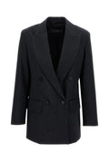 Black Embellished Notched Lapel Blazer 1