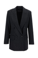Black Embellished Notched Lapel Blazer 1