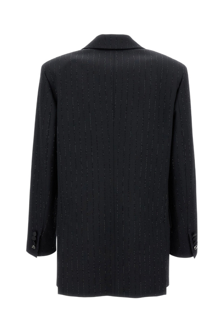 Black Embellished Notched Lapel Blazer 2