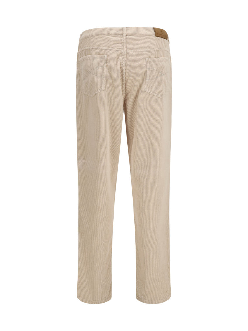 Light Beige Corduroy Trousers 2